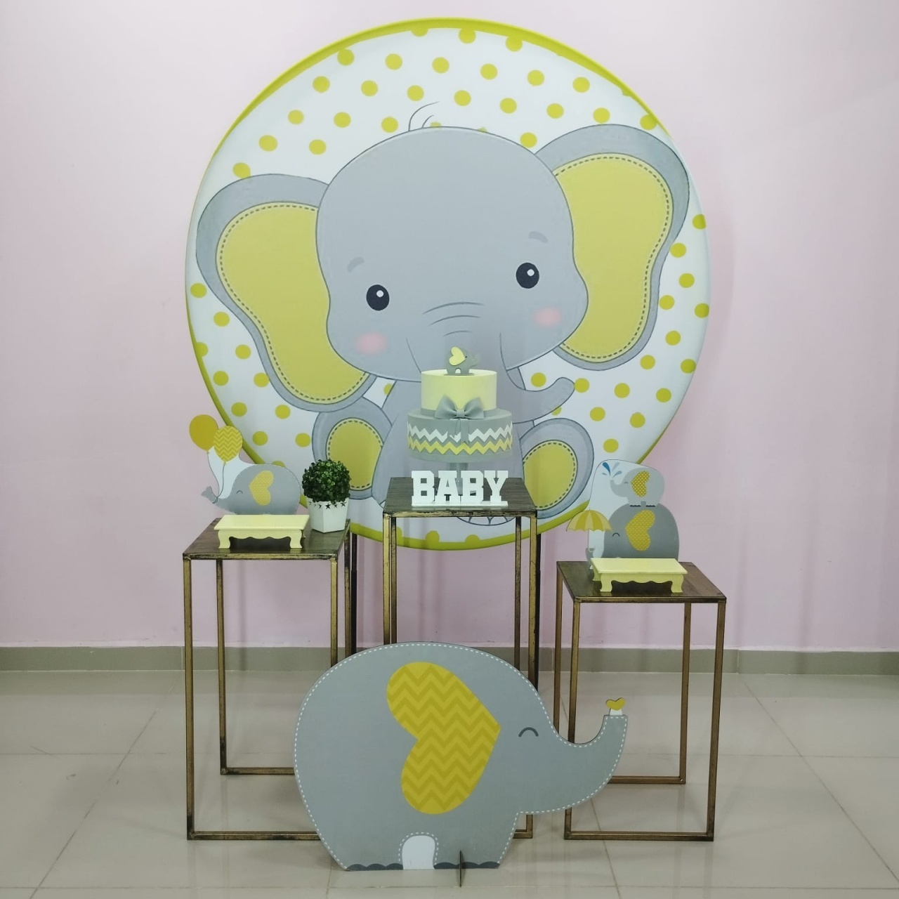 Kit Elefante Amarelo Numero 7 - pampegueemonte