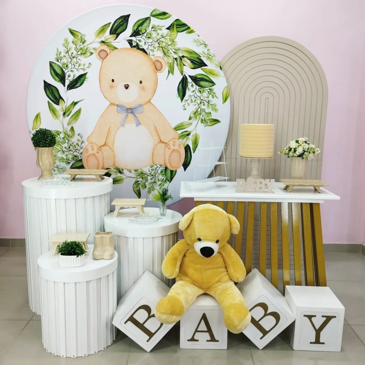 Kit Urso Com Floral Verde Numero 24 - pampegueemonte