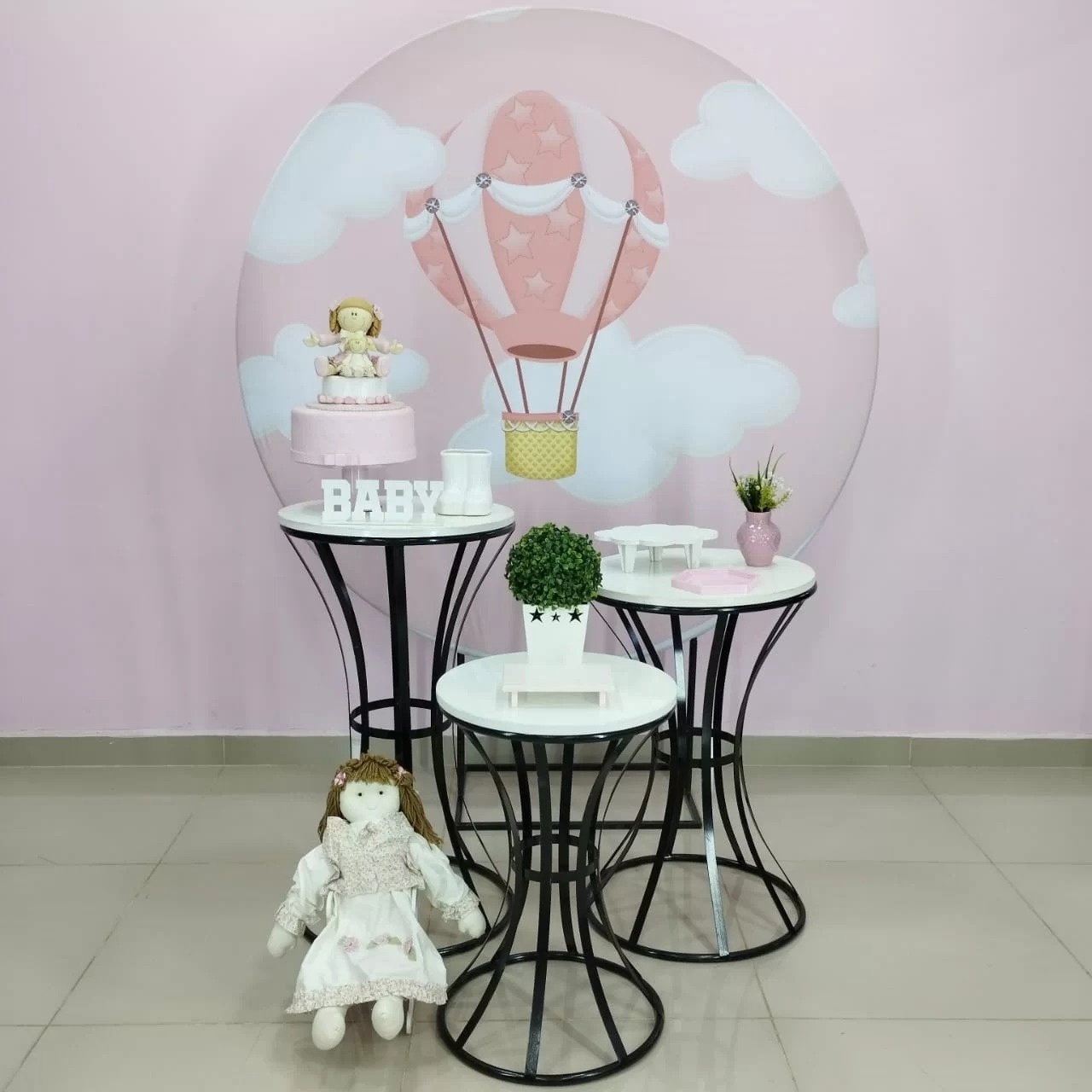 Kit Balão Rosa Numero 4 - pampegueemonte