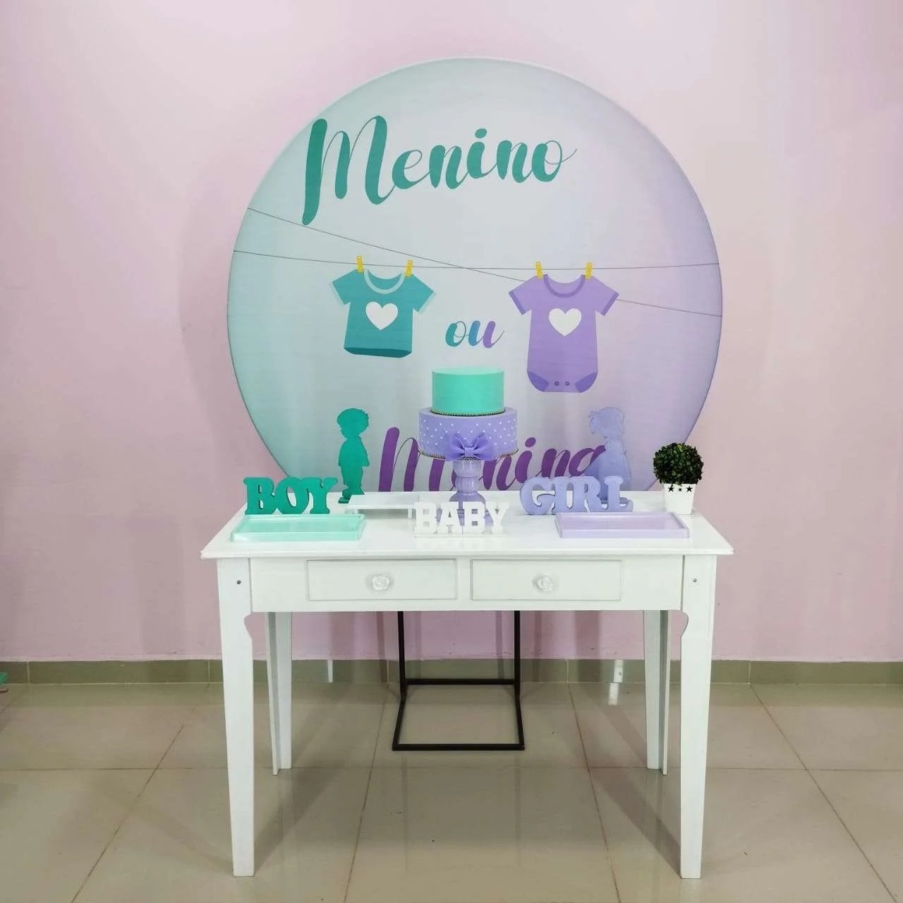 Kit Chá Revelação Lilás E Verde Numero 17 - pampegueemonte