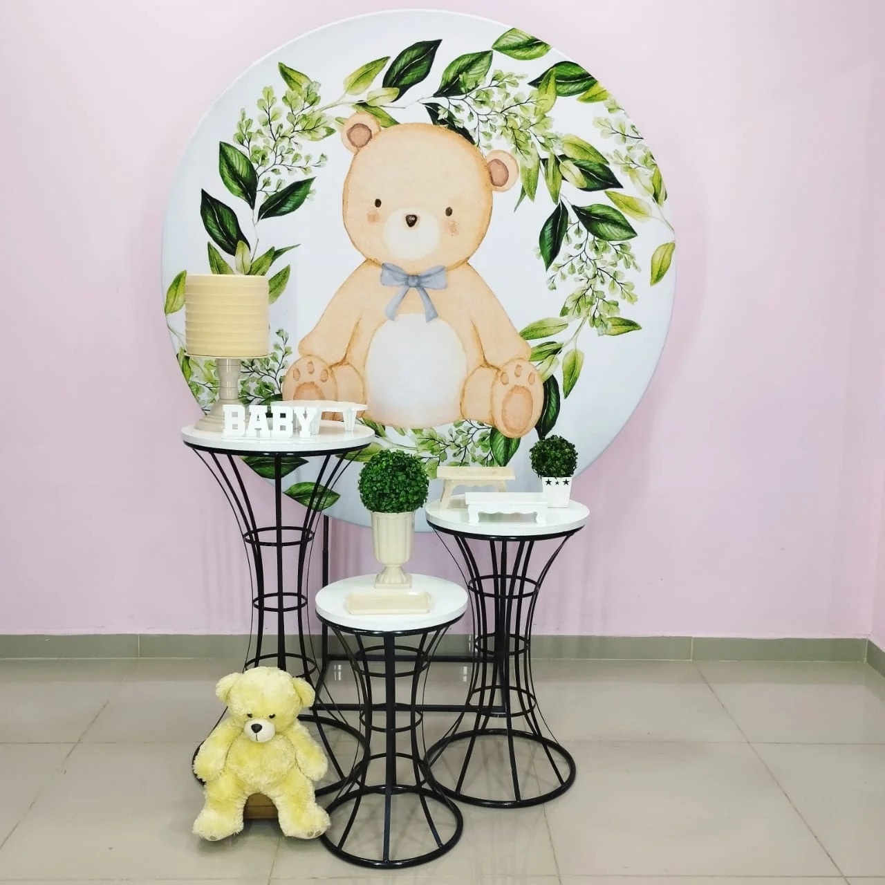 Kit Urso Com Floral Verde Numero 14 - pampegueemonte