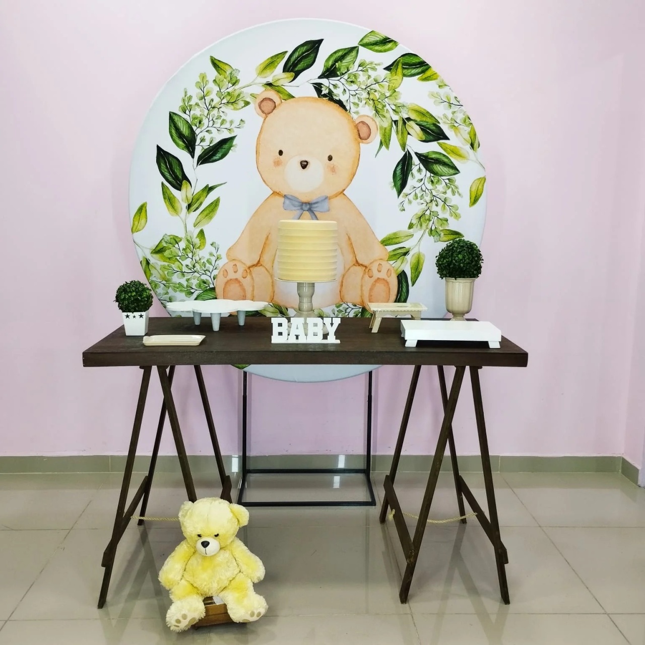 Kit Urso Com Floral Verde Numero 16 - pampegueemonte