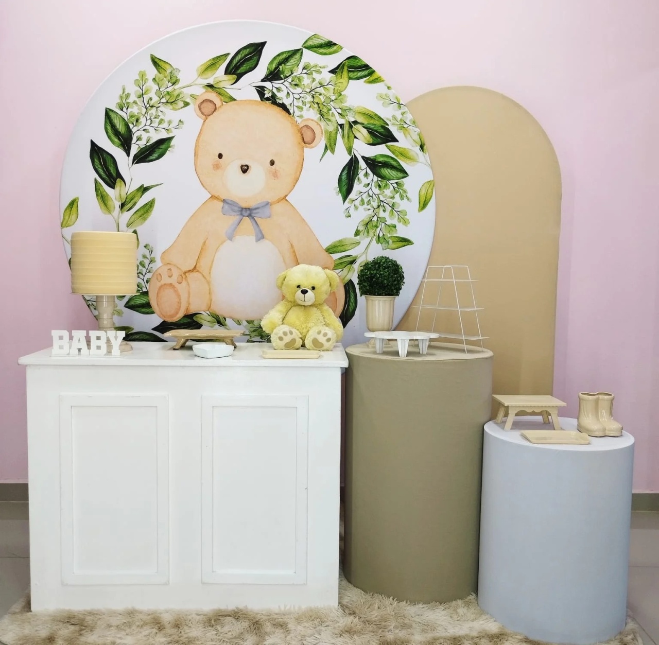 Kit Urso Com Floral Verde Numero 3 - pampegueemonte