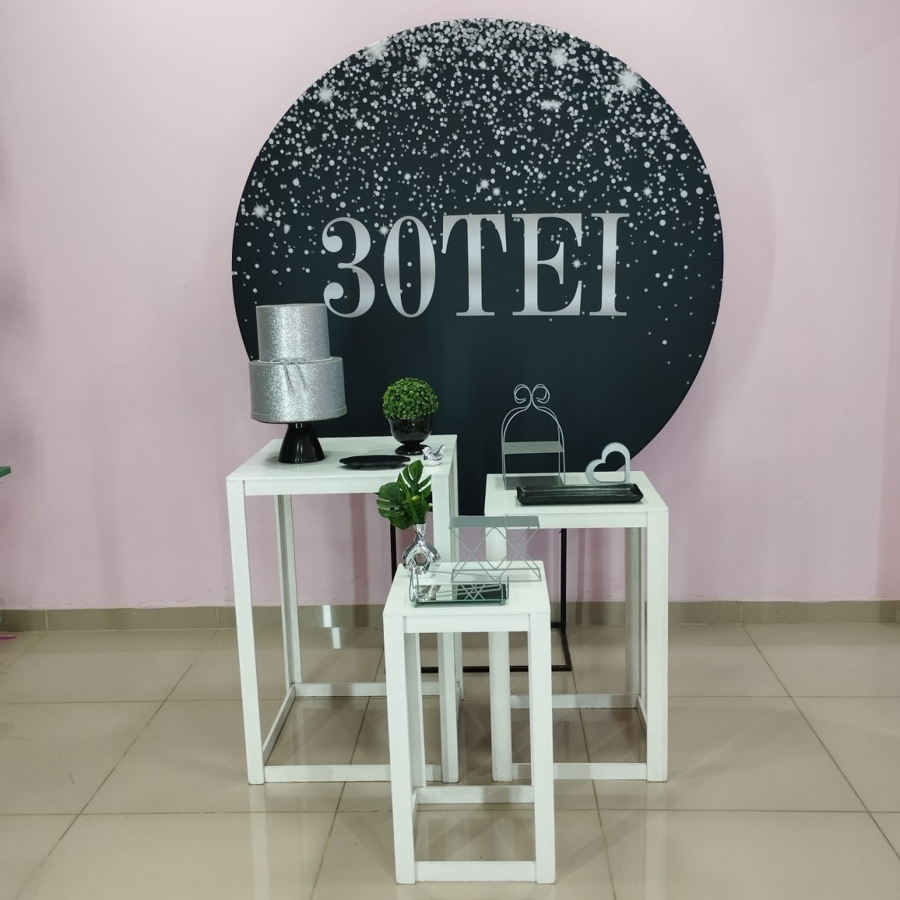 Kit 30Tei Prata E Preto Número 3 - pampegueemonte