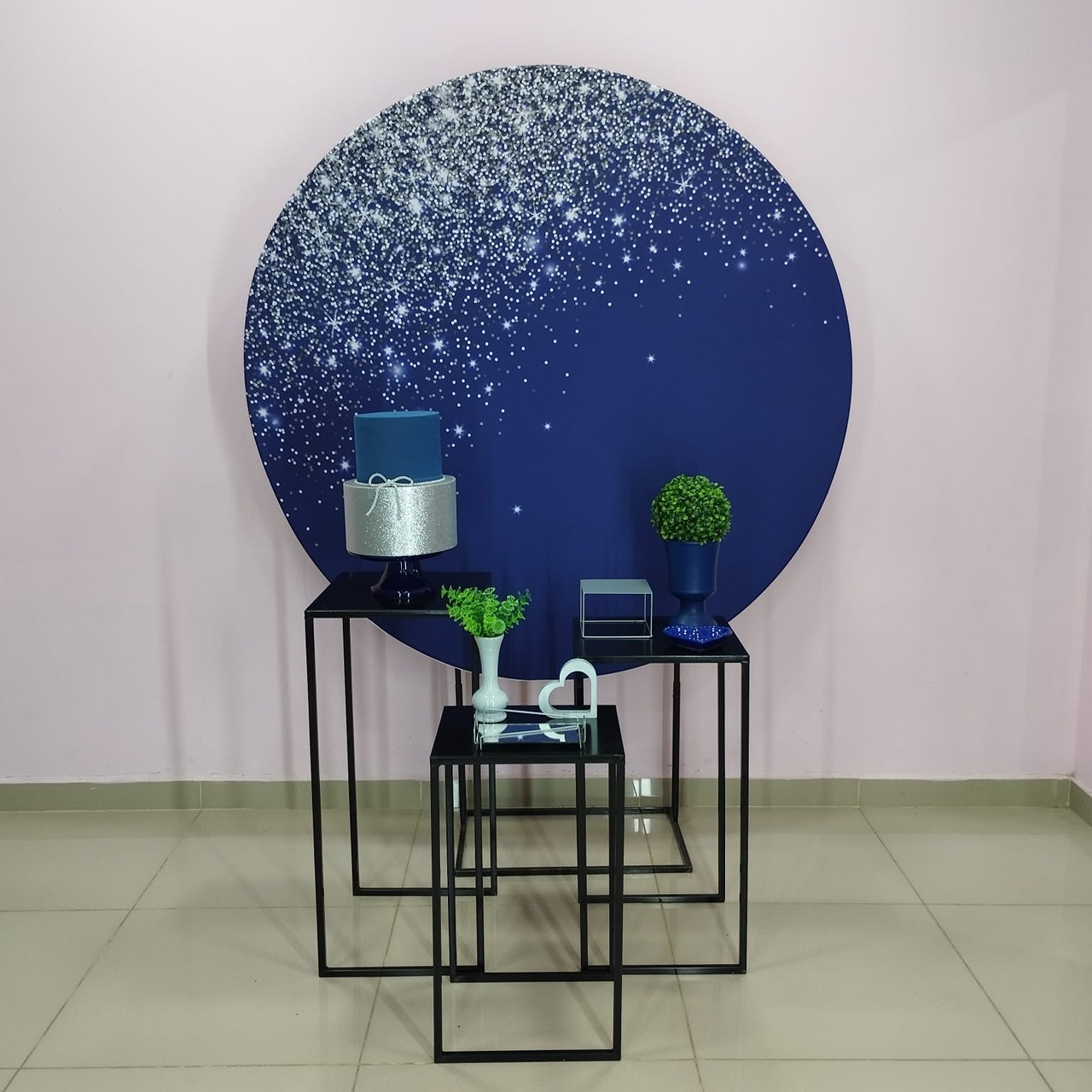 Kit Adulto Azul Com Glitter Prata Número 6 - pampegueemonte