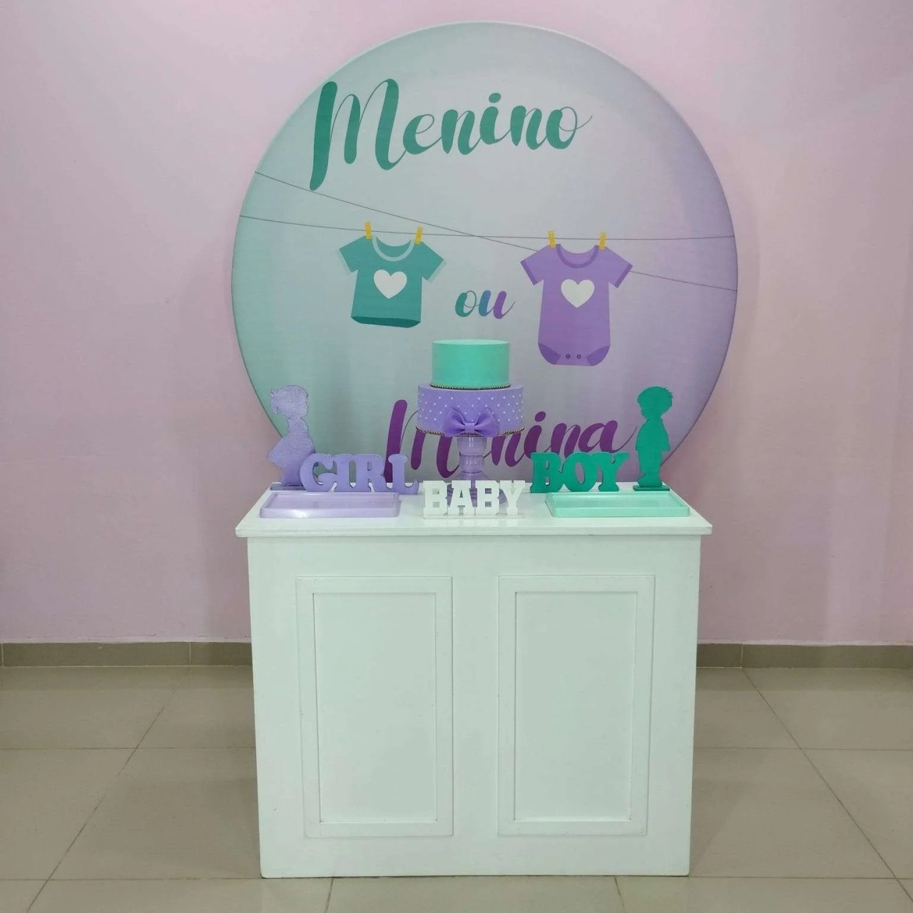 Kit Chá Revelação Lilás E Verde Numero 5 - pampegueemonte