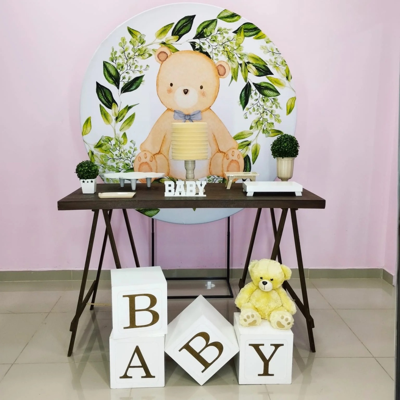 Kit Urso Com Floral Verde Numero 17 - pampegueemonte