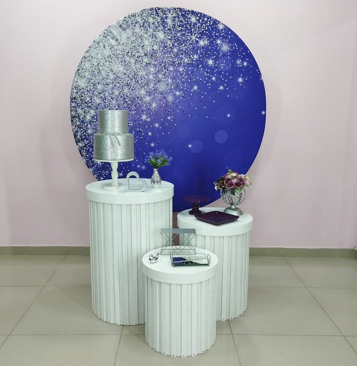 Kit Adulto Roxo Com Glitter Prata Numero 1 - pampegueemonte
