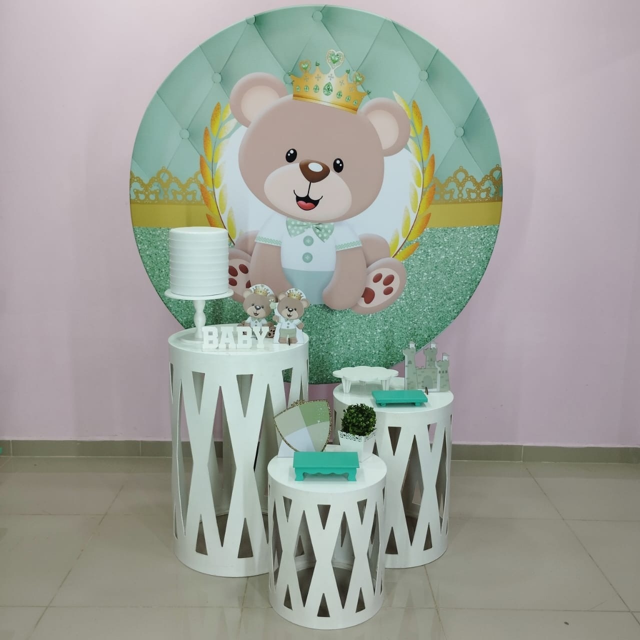 Kit Urso Realeza Verde Numero 3 - pampegueemonte