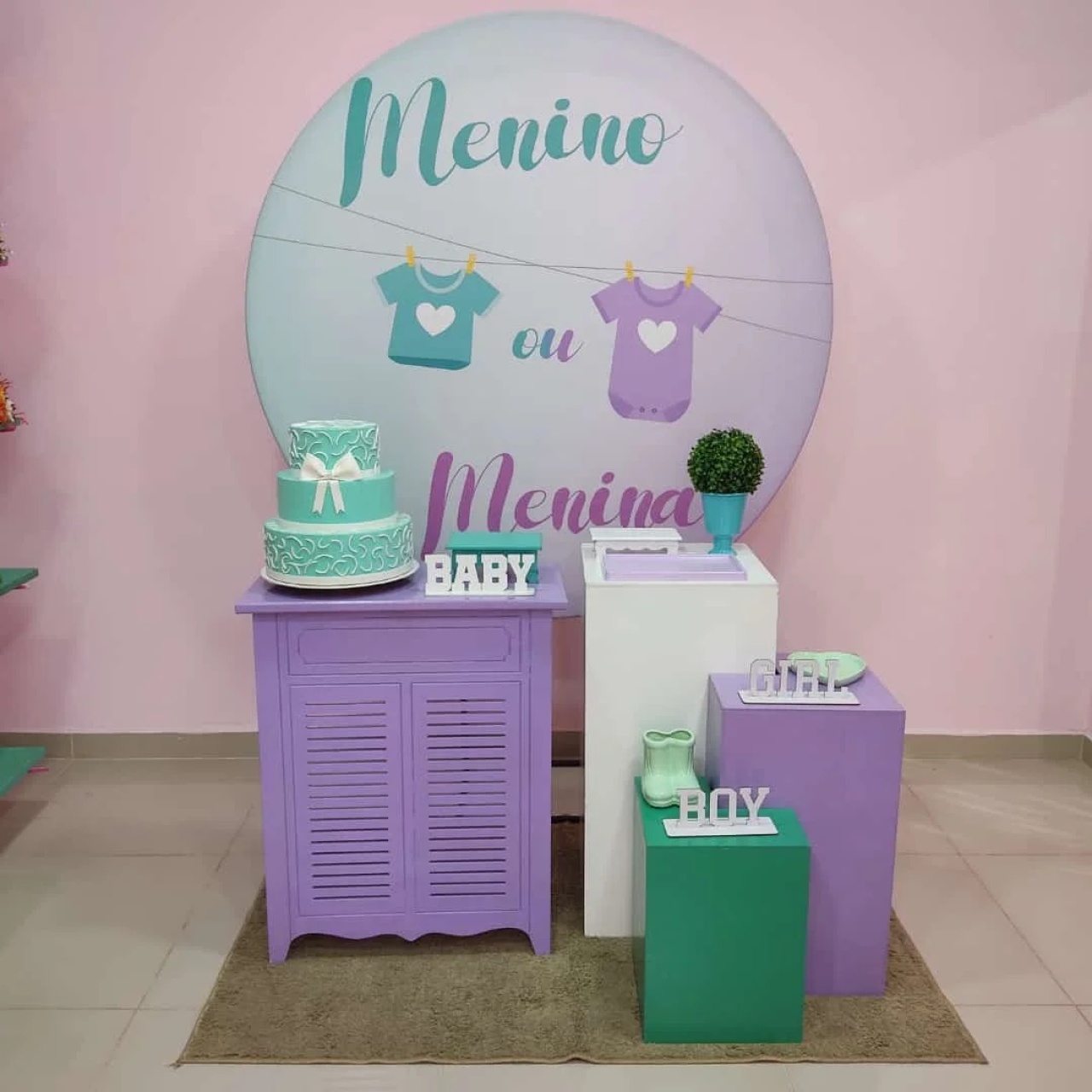 Kit Chá Revelação Lilás E Verde Numero 22 - pampegueemonte