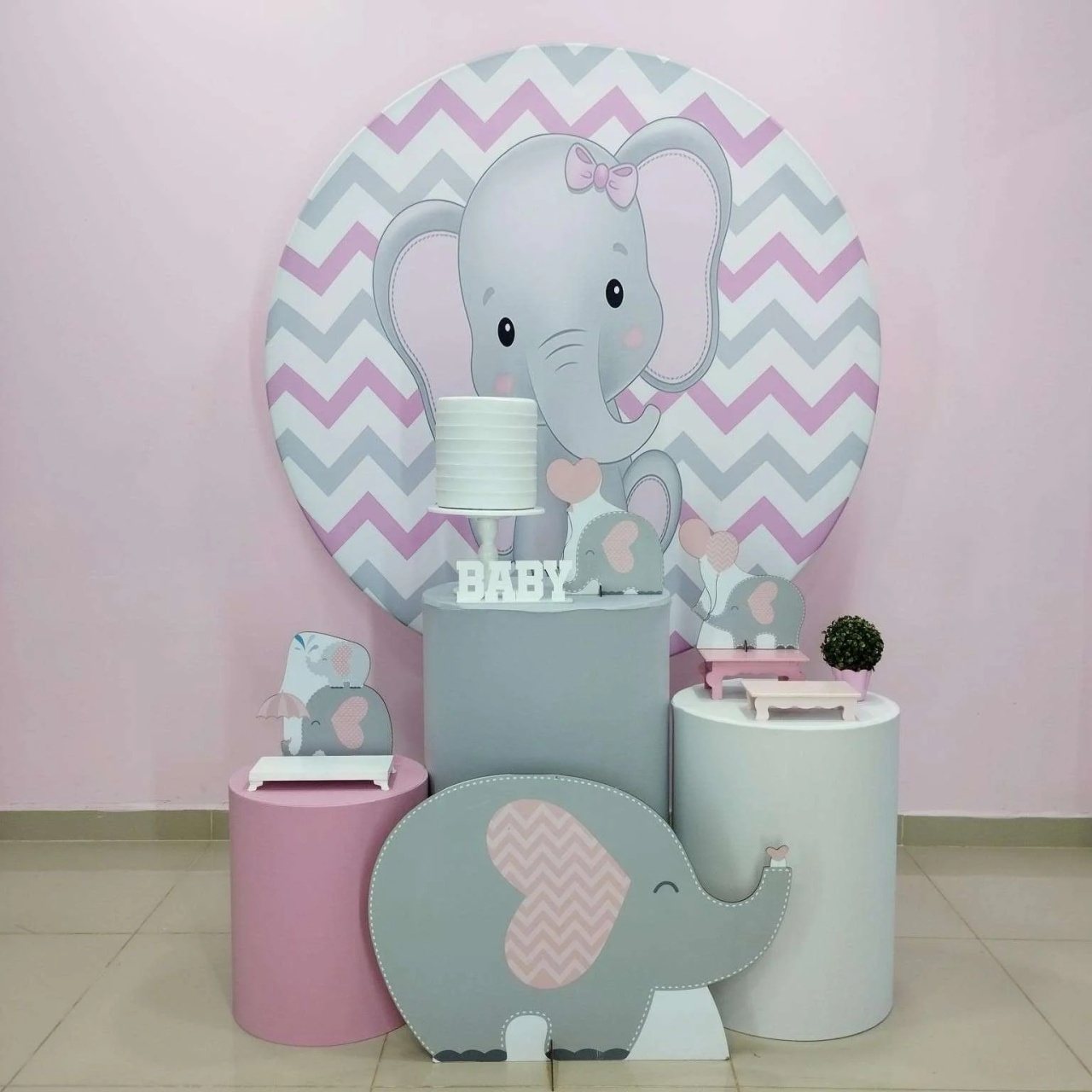 Kit Elefante Rosa Numero 1 - pampegueemonte