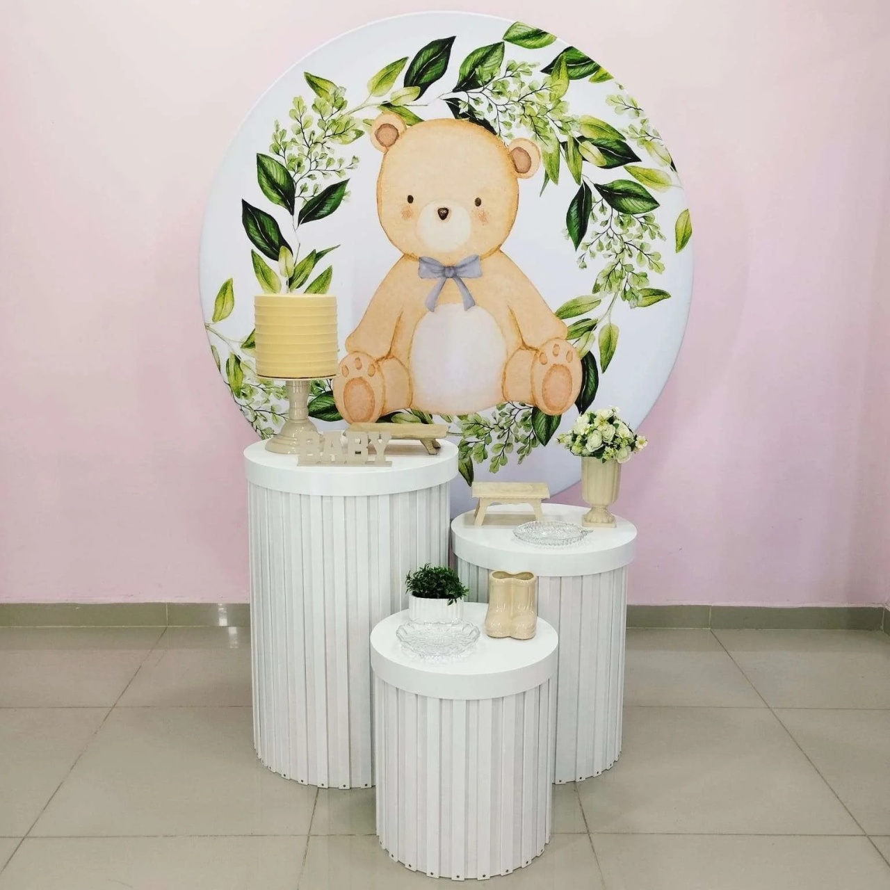 Kit Urso Com Floral Verde Numero 25 - pampegueemonte