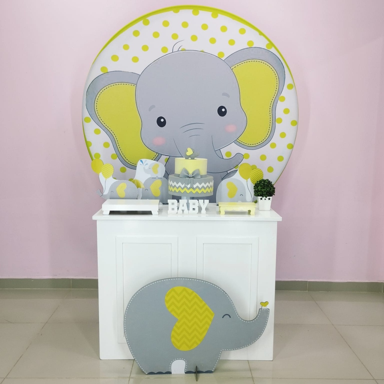 Kit Elefante Amarelo Numero 21 - pampegueemonte