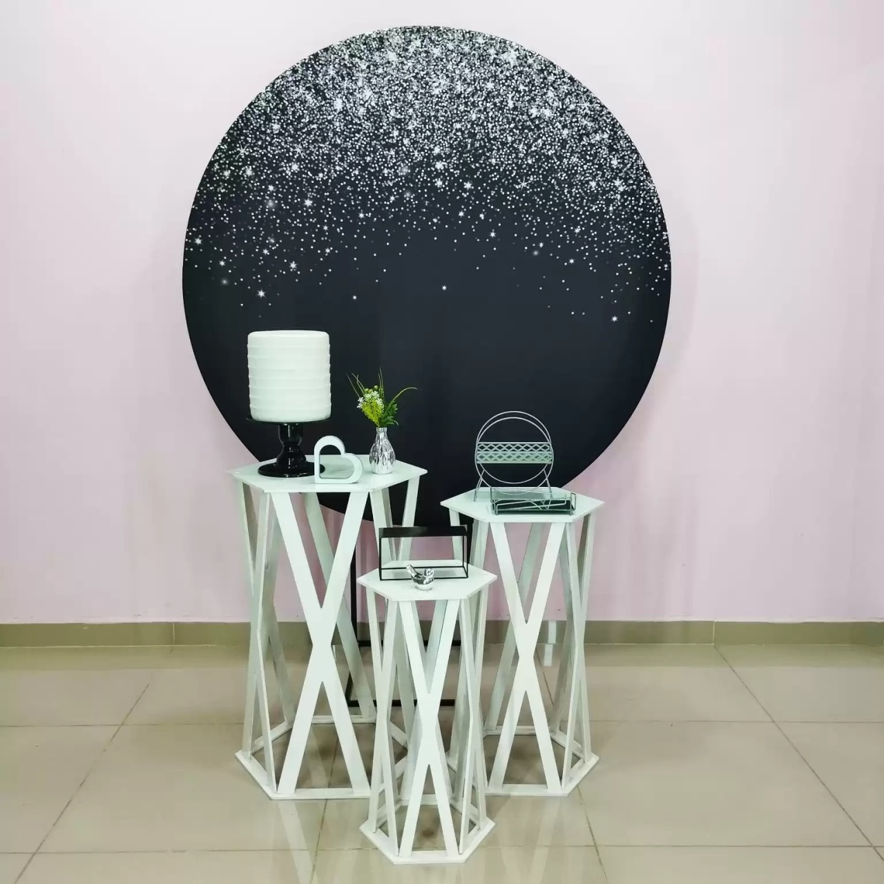 Kit Adulto Preto Com Glitter Prata Numero 3 - pampegueemonte