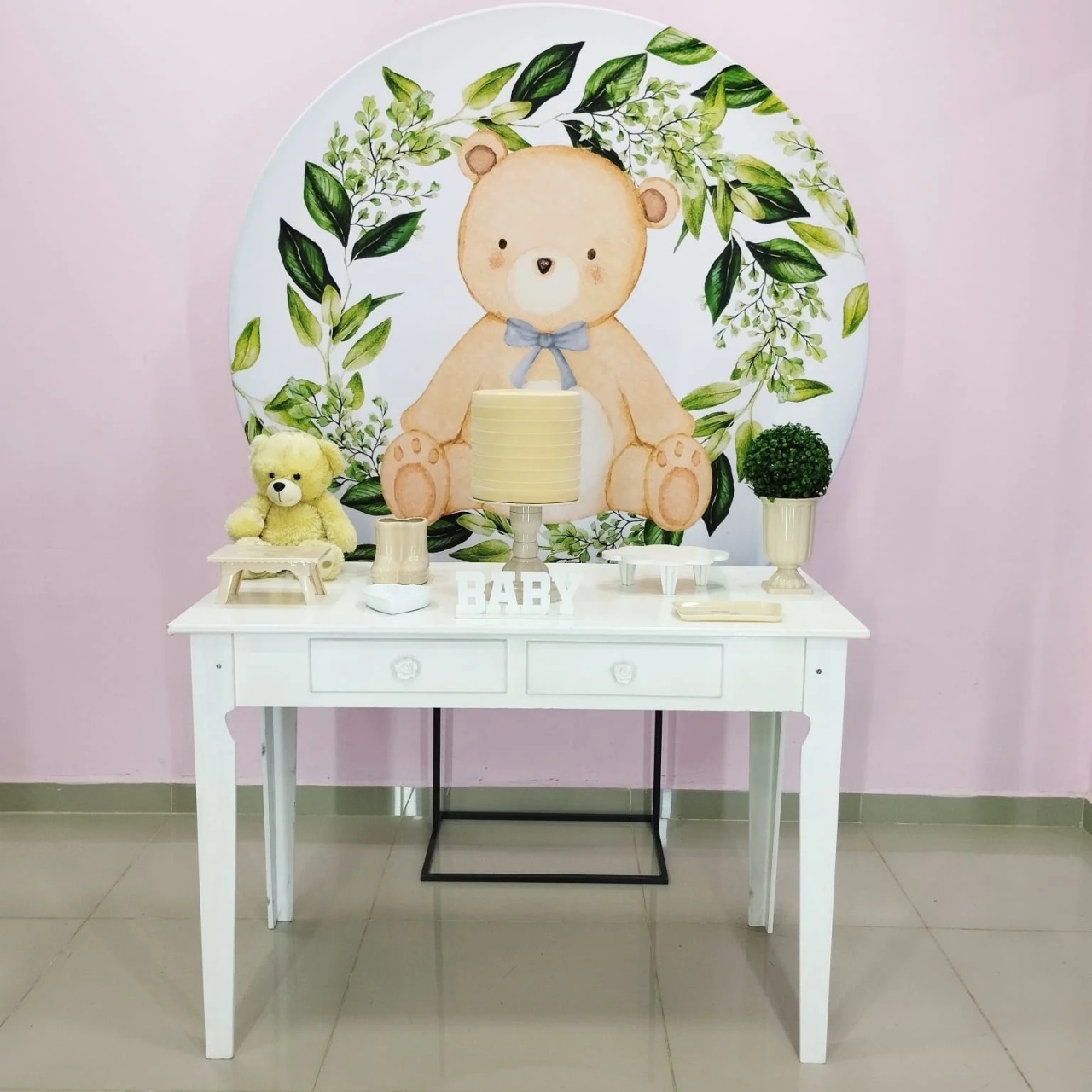Kit Urso Com Floral Verde Numero 4 - pampegueemonte