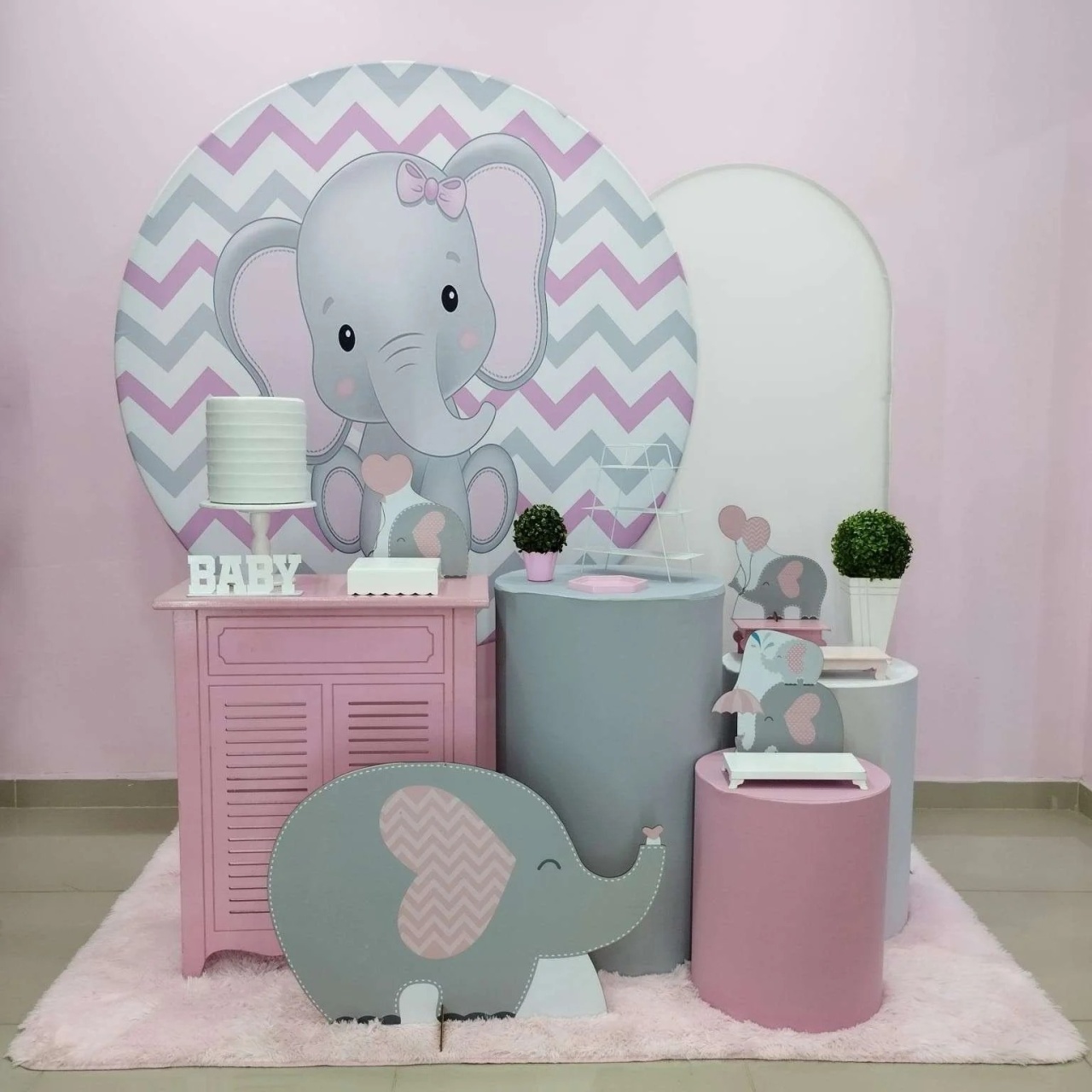 Kit Elefante Rosa Numero 3 - pampegueemonte