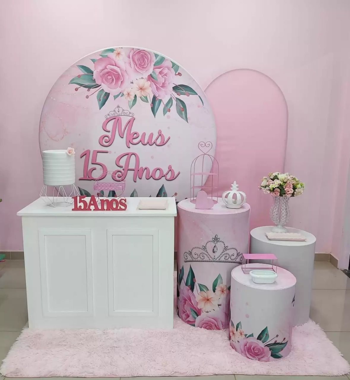 Kit 15 Anos Rosa Numero 3 - pampegueemonte