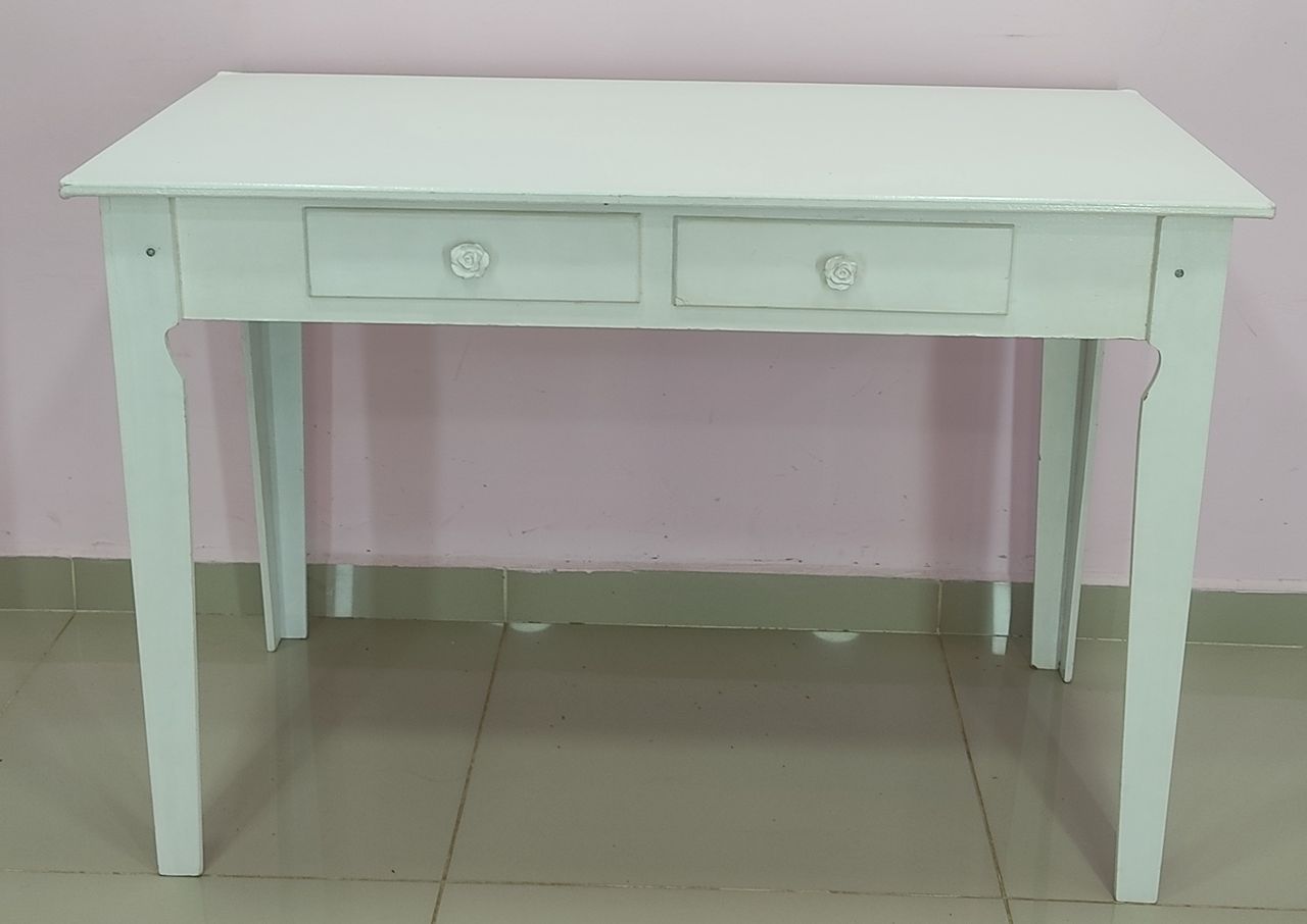 Mesa Branca Mdf 2 Gavetas - pampegueemonte