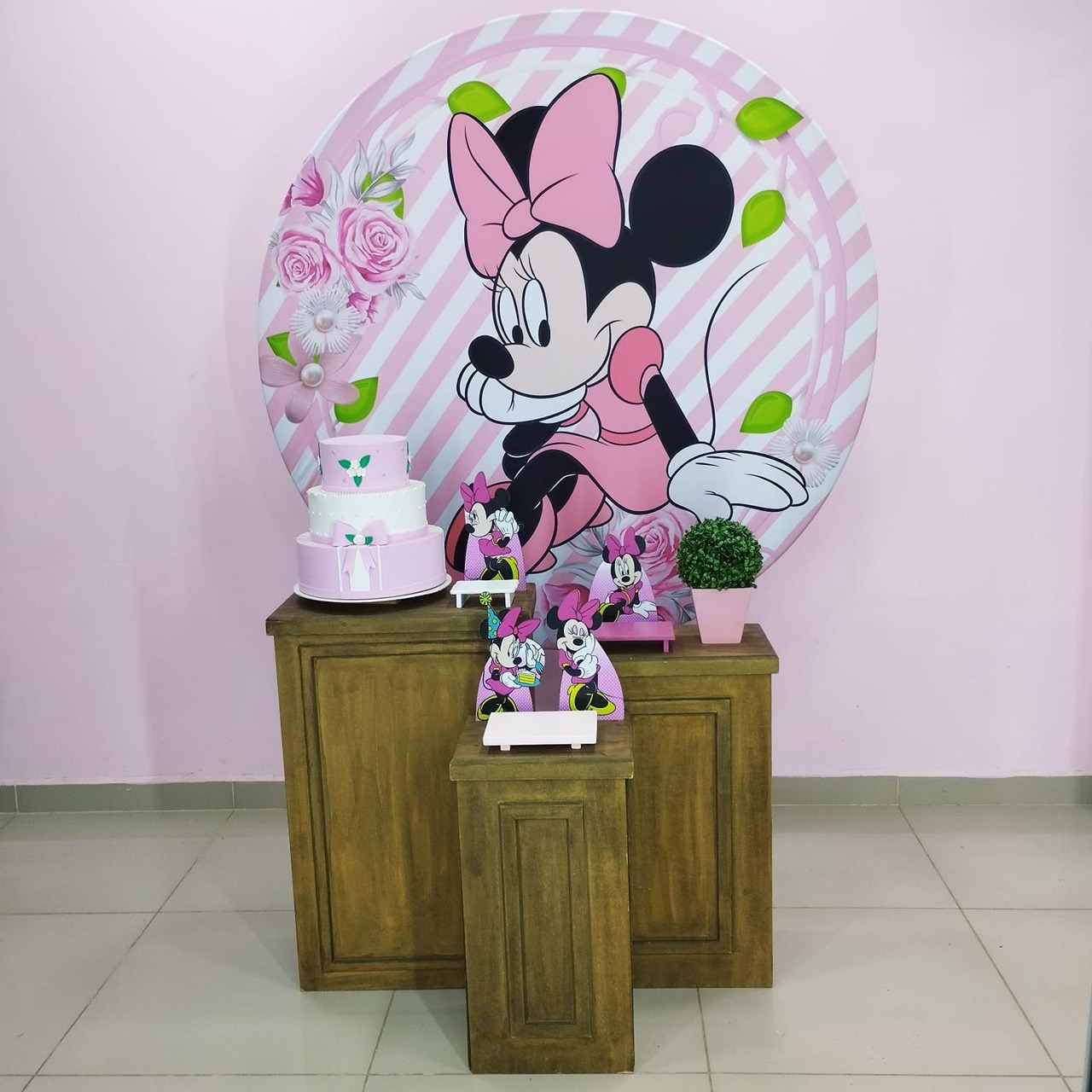 Kit Minnie Rosa Numero 4 - pampegueemonte