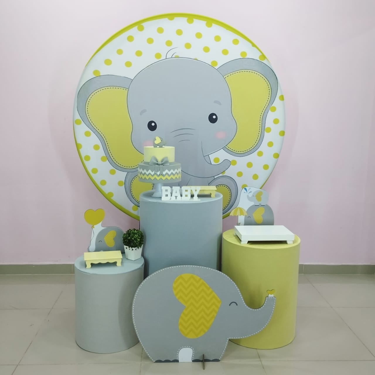 Kit Elefante Amarelo Numero 3 - pampegueemonte