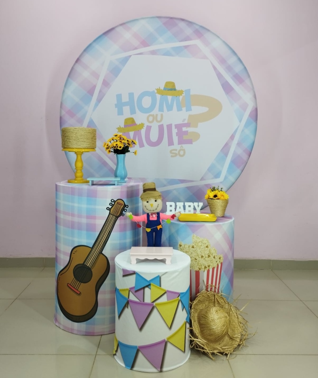 Kit Festa Junina Chá Revelação Numero 3 - pampegueemonte