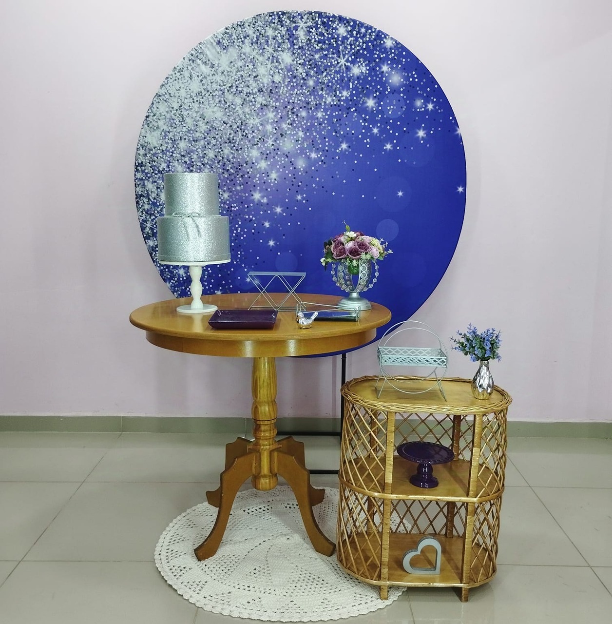 Kit Adulto Roxo Com Glitter Prata Numero 9 - pampegueemonte