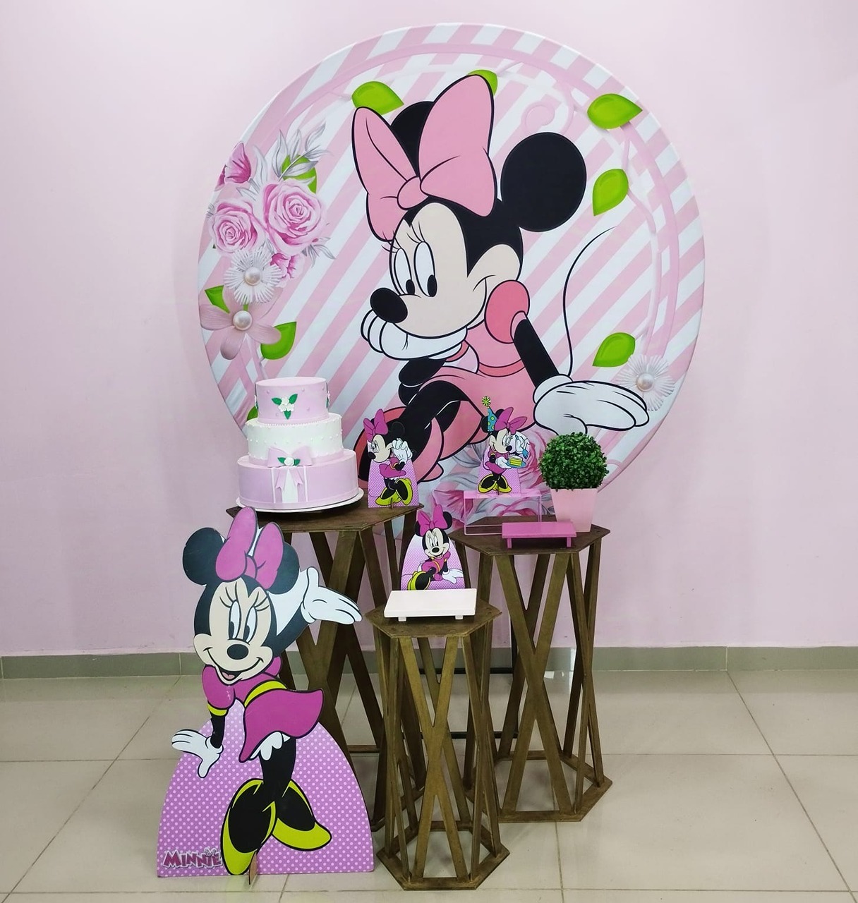 Kit Minnie Rosa Numero 7 - pampegueemonte