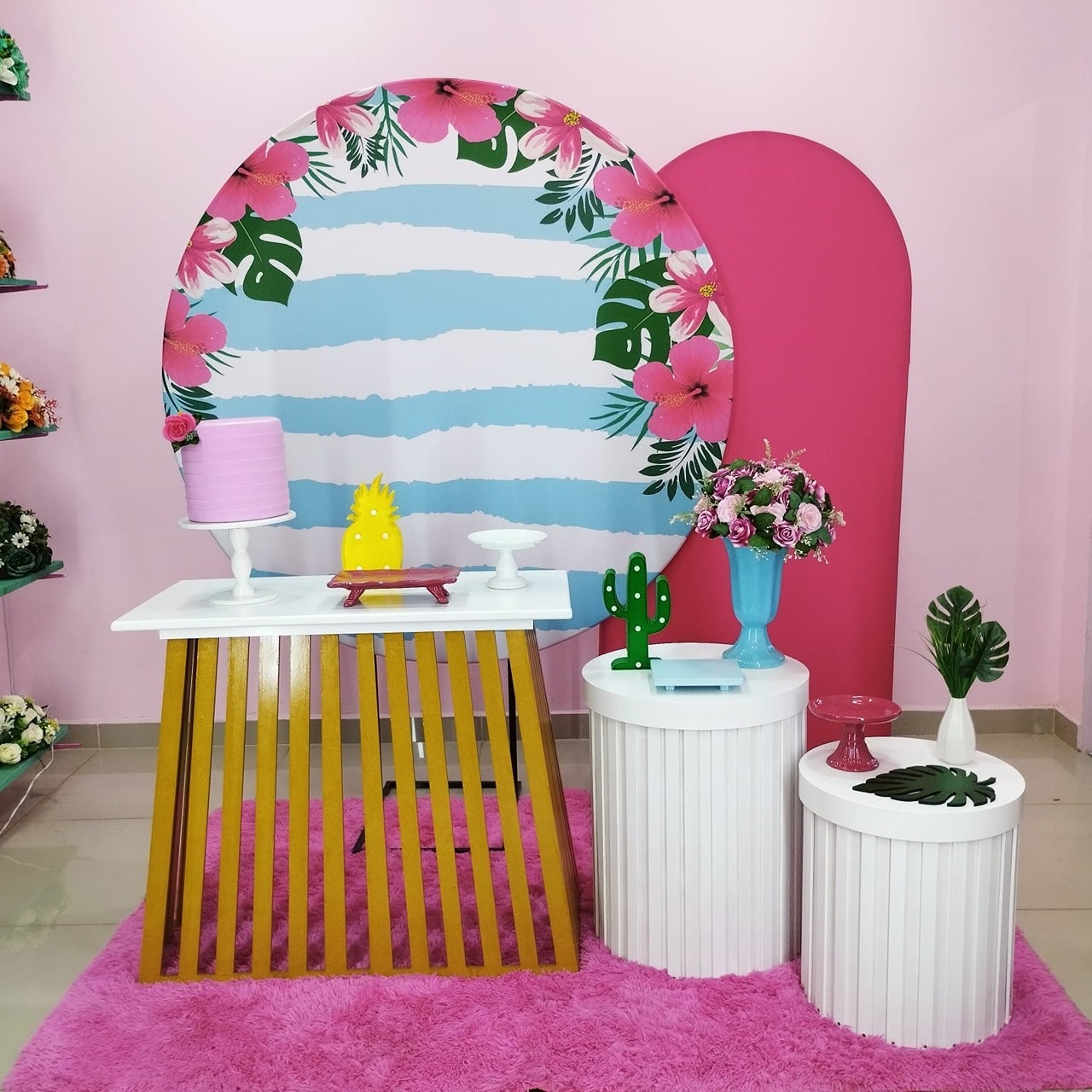 Kit Adulto Floral Azul E Pink Numero 1 - pampegueemonte
