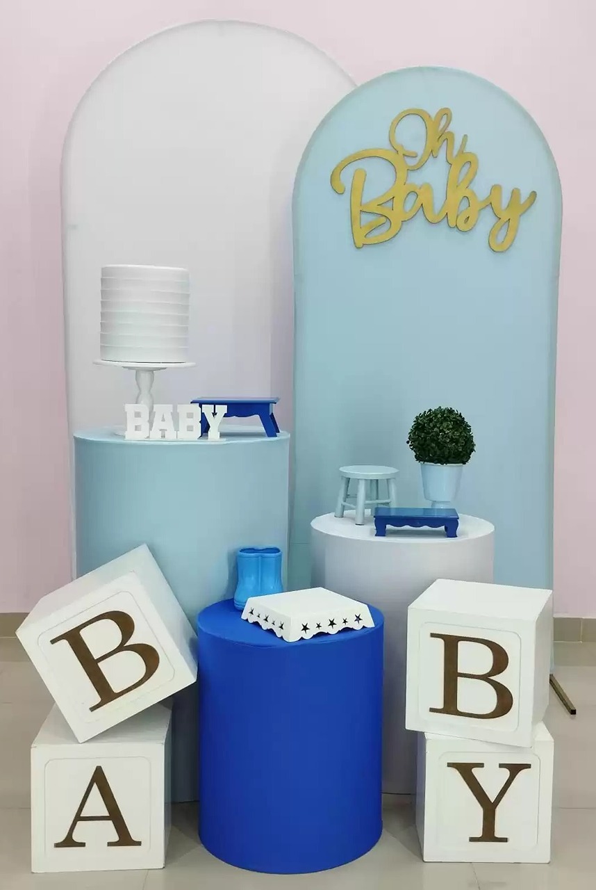 Kit Chá de Bebê Branco E Azul Numero 3 - pampegueemonte