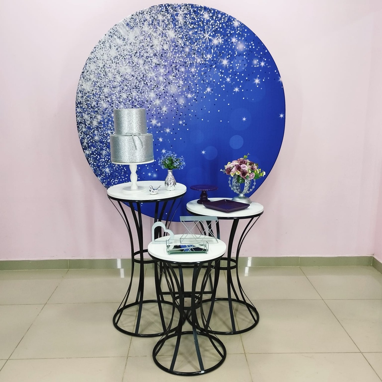 Kit Adulto Roxo Com Glitter Prata Numero 4 - pampegueemonte