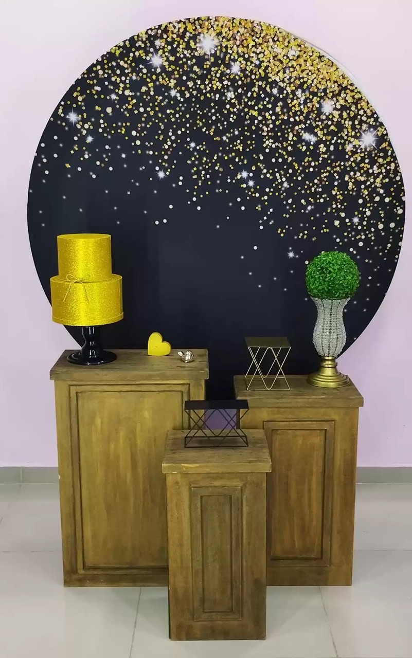 Kit Adulto Preto Com Glitter Dourado Numero 1 - pampegueemonte
