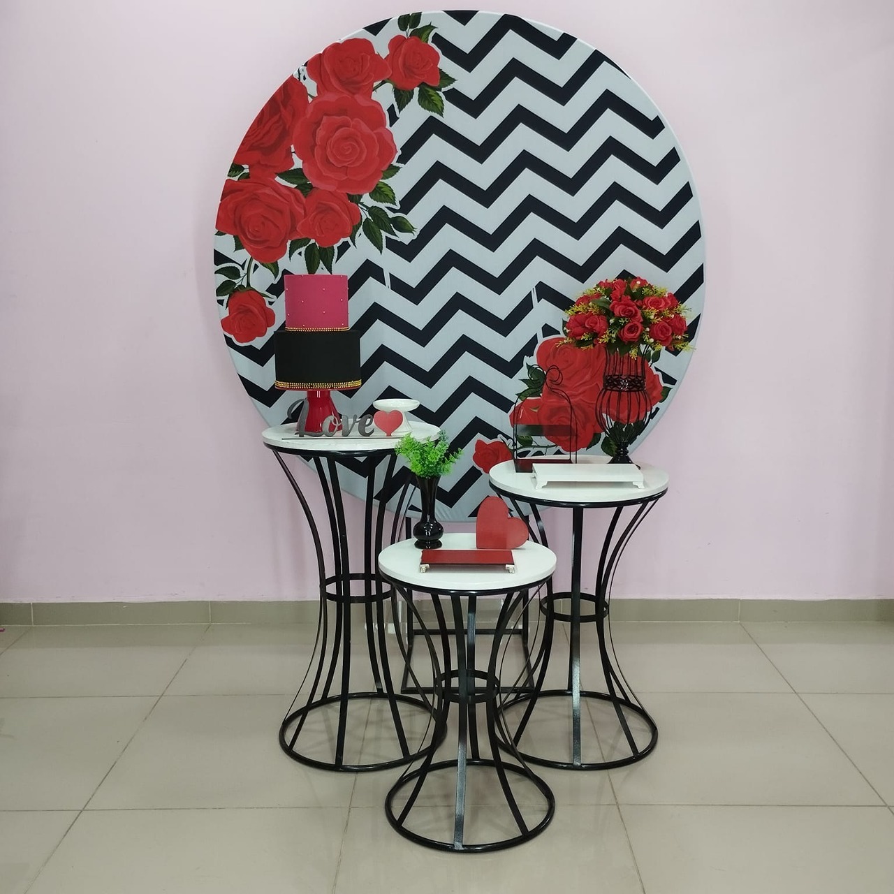 Kit Adulto Floral Vermelho E Preto Número 2 - pampegueemonte