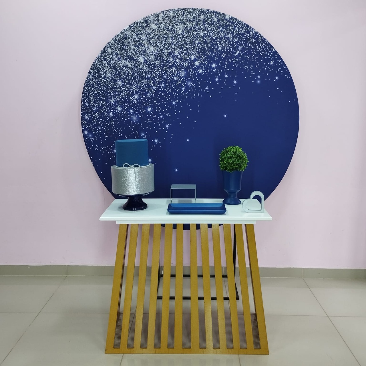 Kit Adulto Azul Com Glitter Prata Número 12 - pampegueemonte