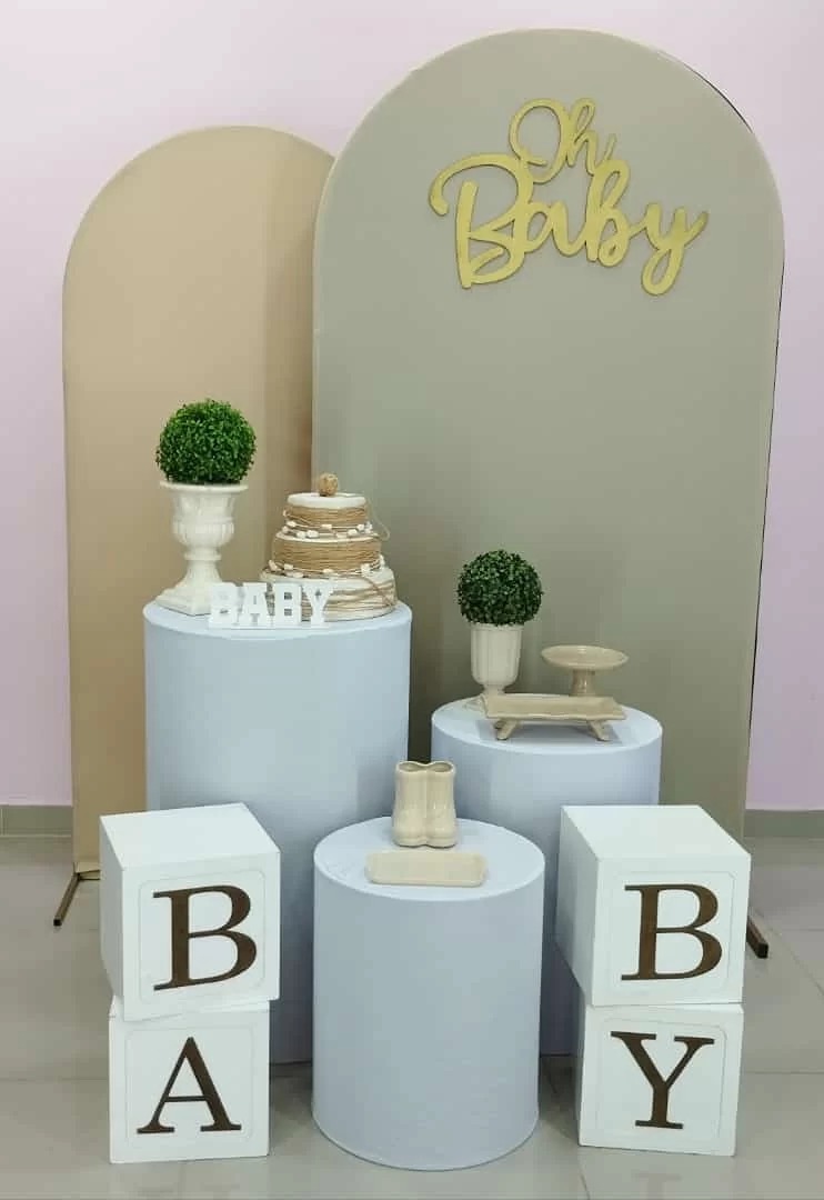 Kit Chá de Bebê Branco E Nude Numero 5 - pampegueemonte