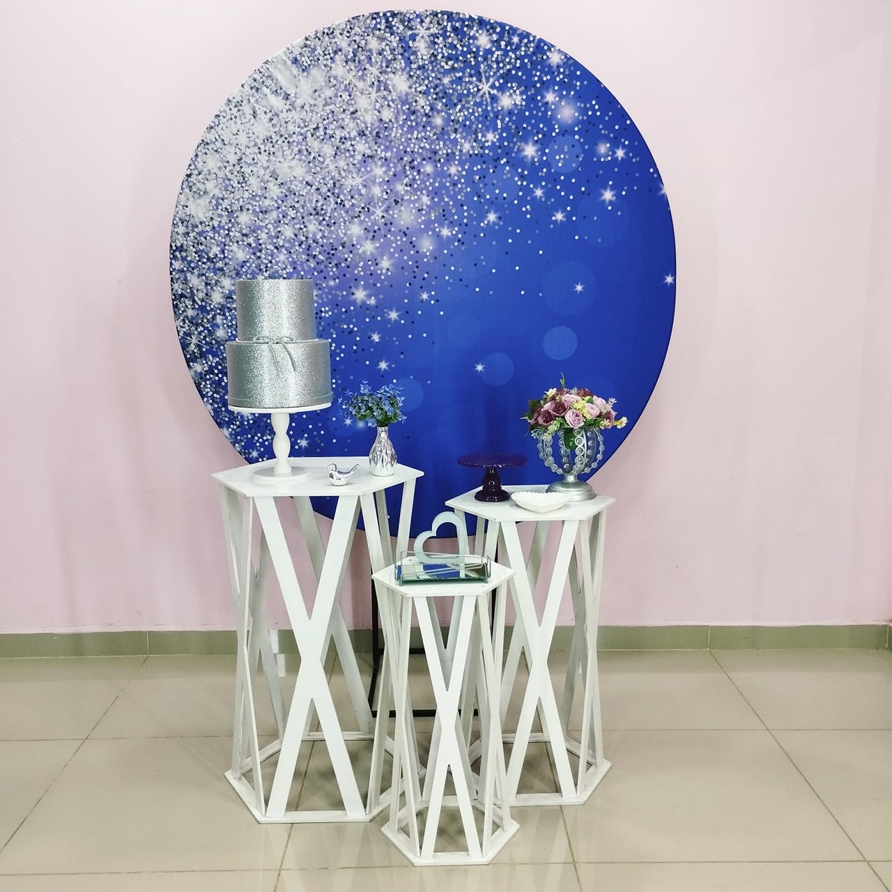 Kit Adulto Roxo Com Glitter Prata Numero 2 - pampegueemonte
