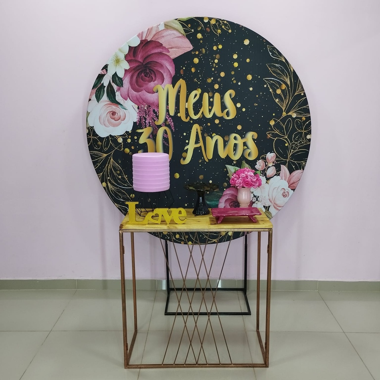 Kit 30 Anos Preto E Pink Número 3 - pampegueemonte