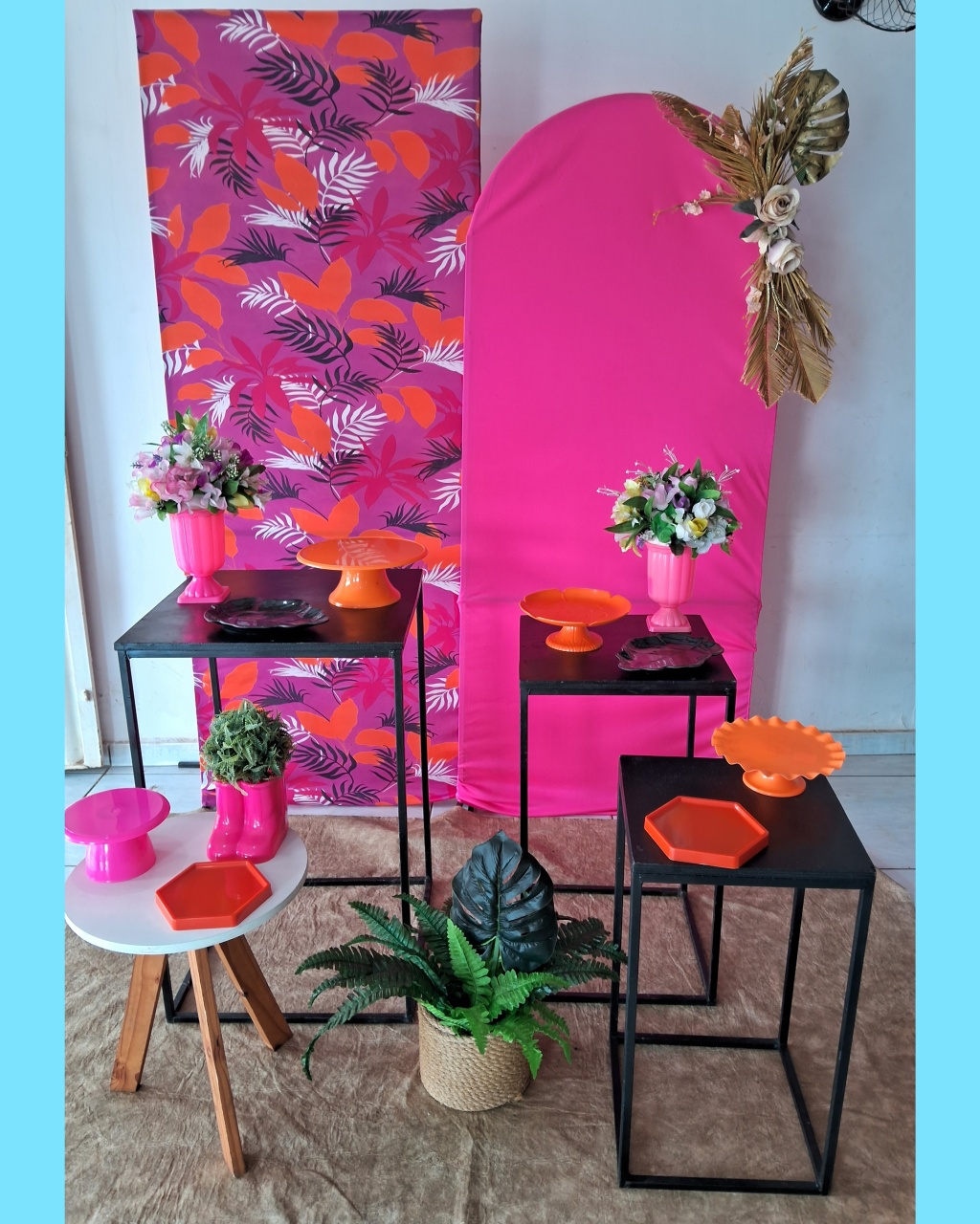 Painel Romano Rosa Pink E Laranja - gracypeguemonte