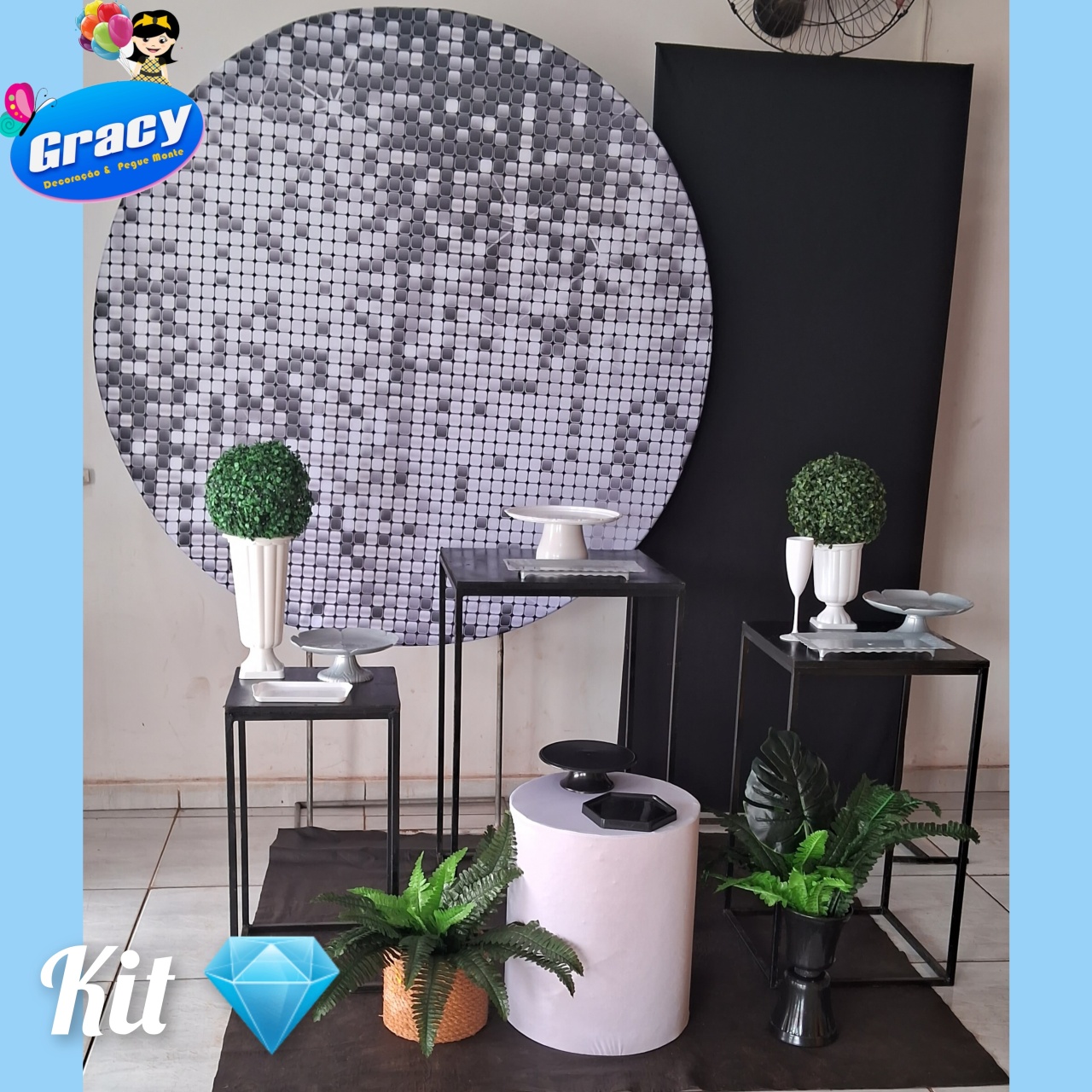 Neutro Preto Com Branco Diamante - gracypeguemonte