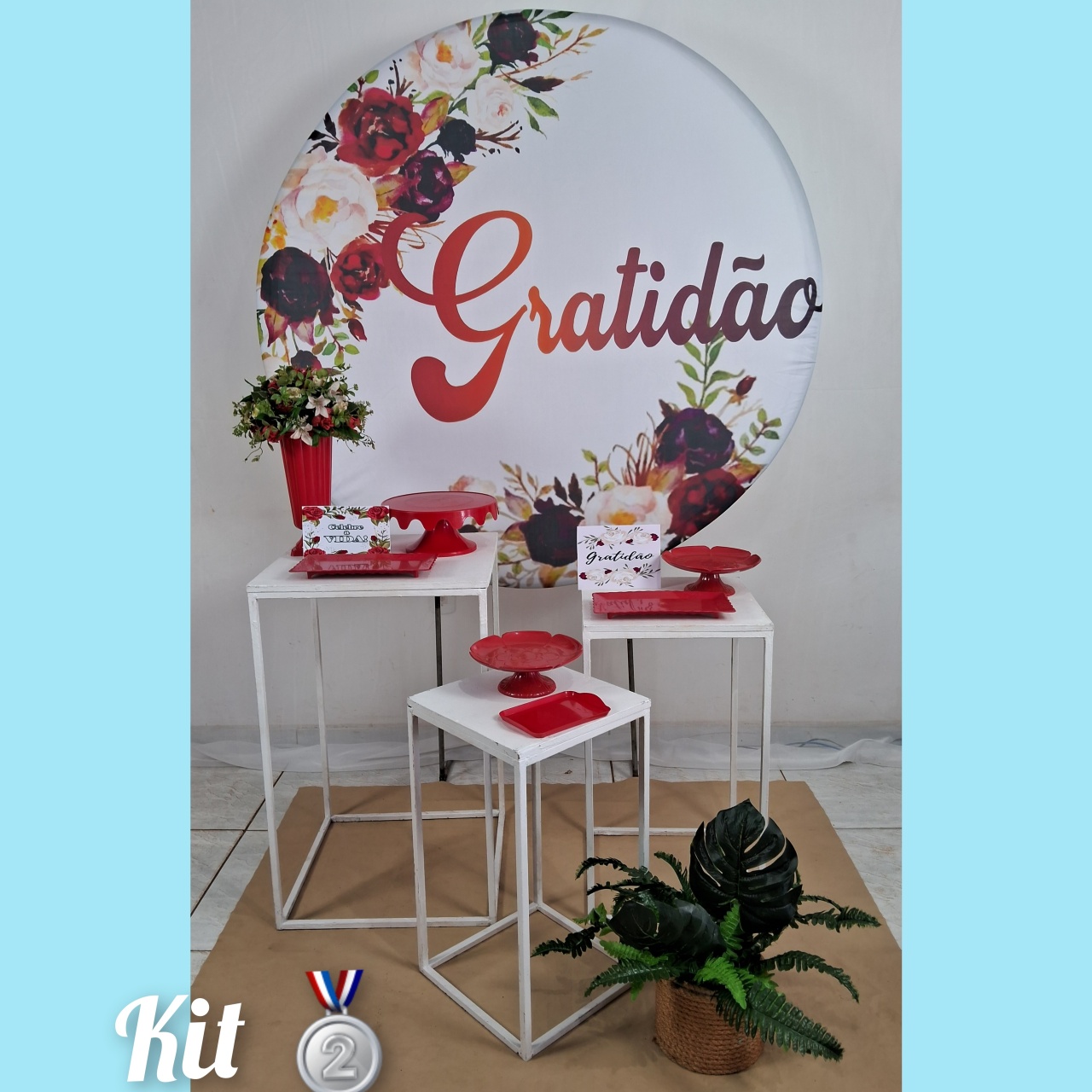 Gratidão Vermelho Prata - gracypeguemonte
