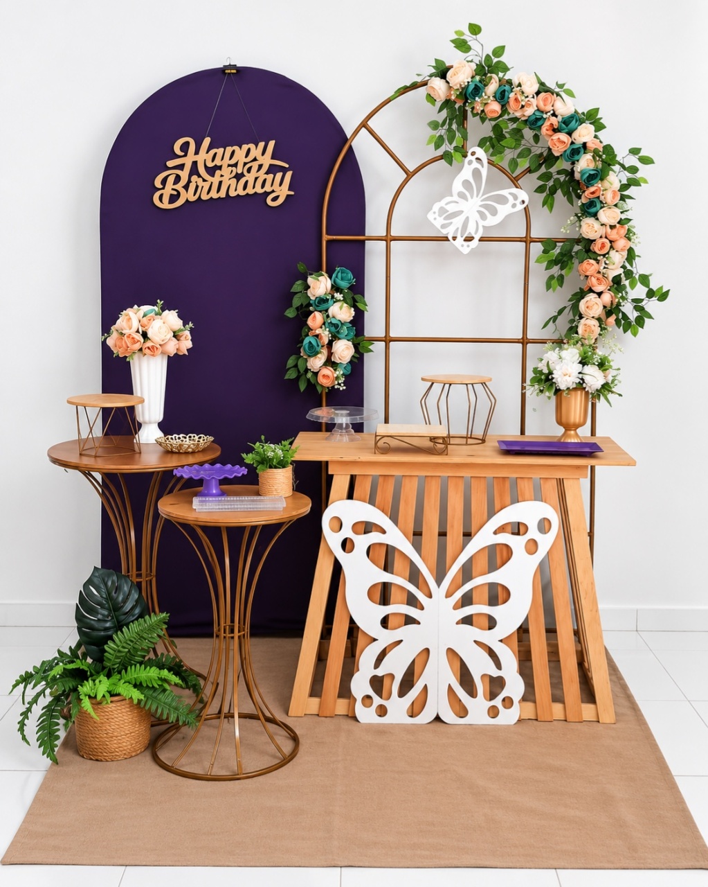 Happy / Roxo Com Lilas 5 / Borboleta - gracypeguemonte