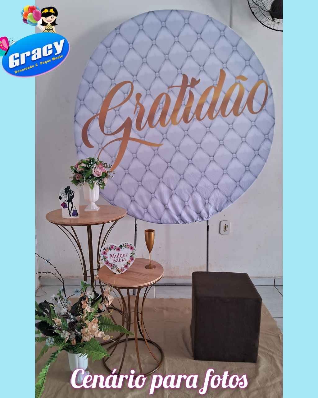 Dia das Mãe Cenario de Foto Gratidão Branco - gracypeguemonte