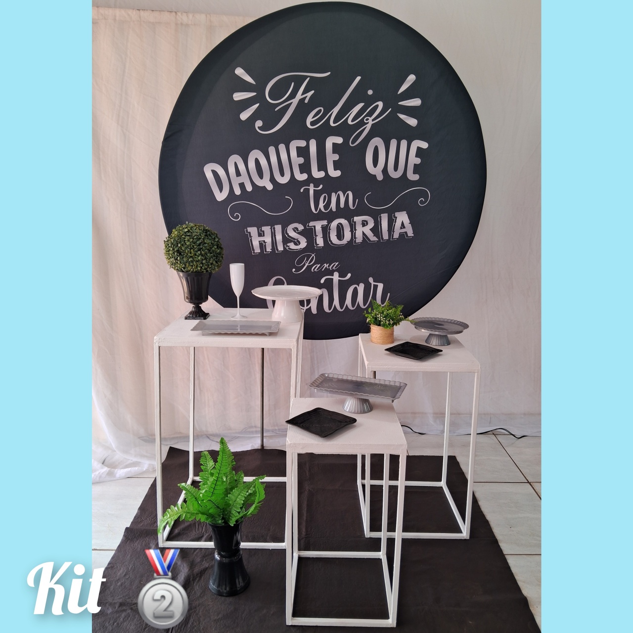 Kit Frases Prata Mesas Branca - gracypeguemonte