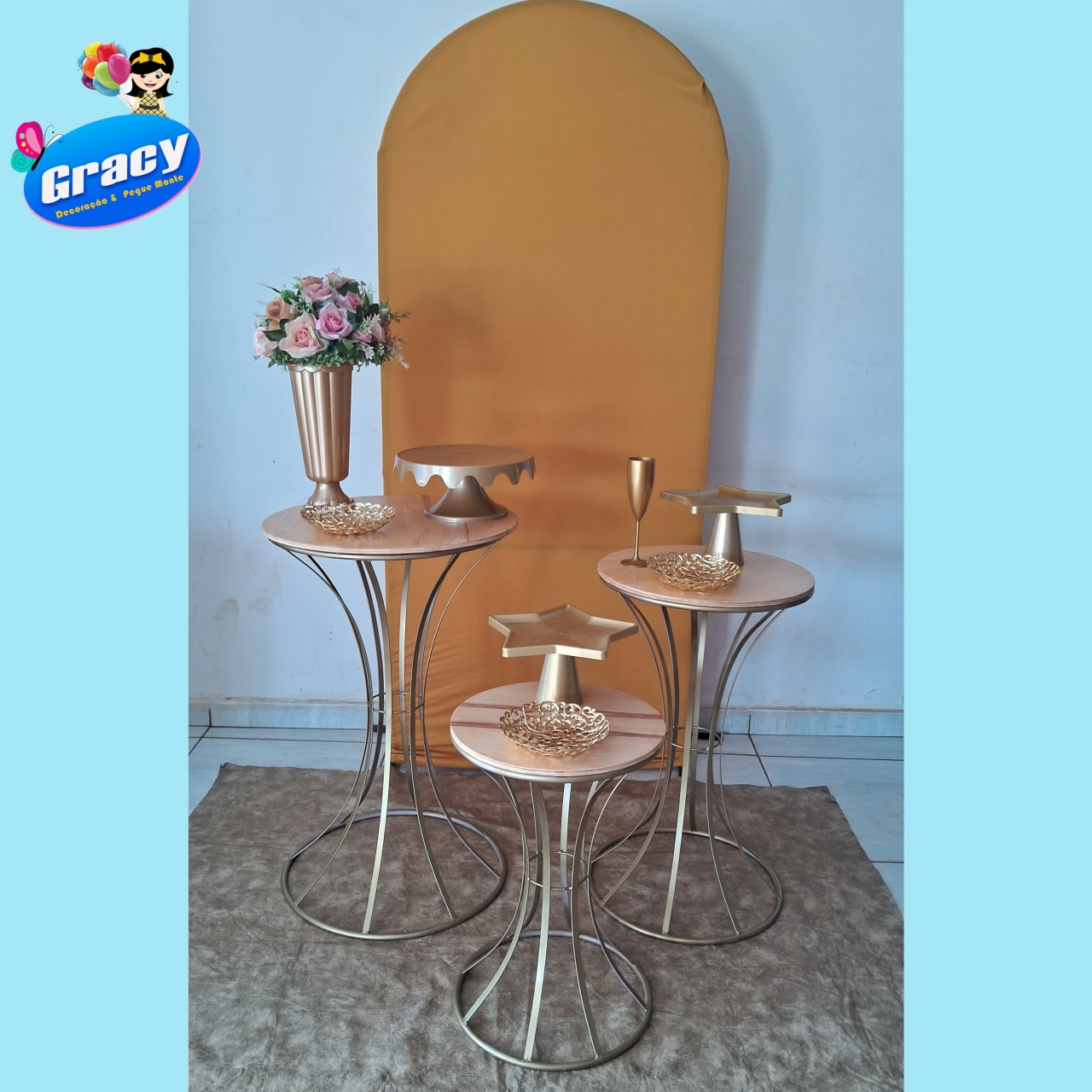 Painel Romano Dourado - gracypeguemonte