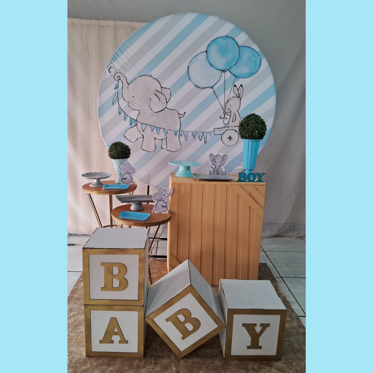 Cha de Bebe Menino Elefantinho  - gracypeguemonte