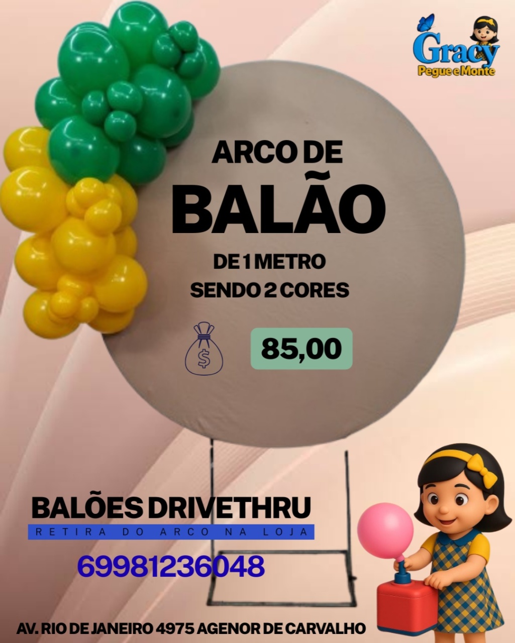 Arco de Balões 1 Metro - gracypeguemonte