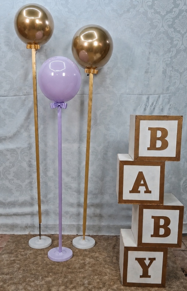 Baby/ Balão Dourado E Lilas - gracypeguemonte