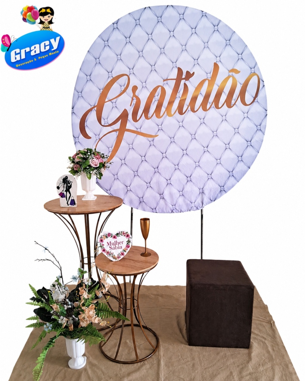 Dia das Mãe Cenario de Foto Gratidão Branco - gracypeguemonte