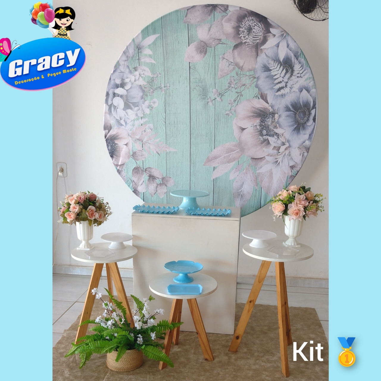 Kit Floral Azul Claro 2 - gracypeguemonte