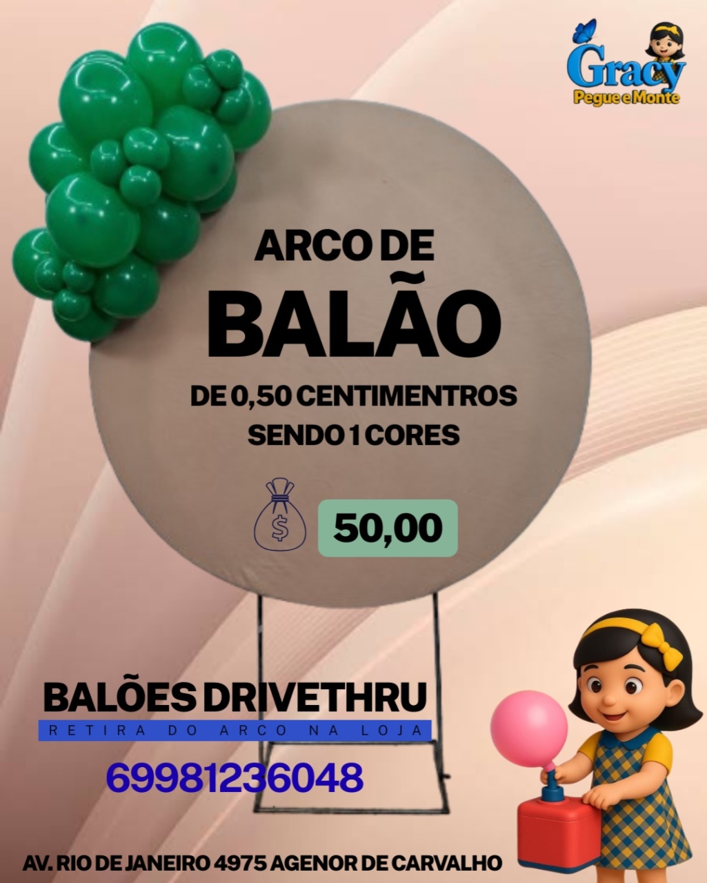 Arco de Balões 50Cm - gracypeguemonte