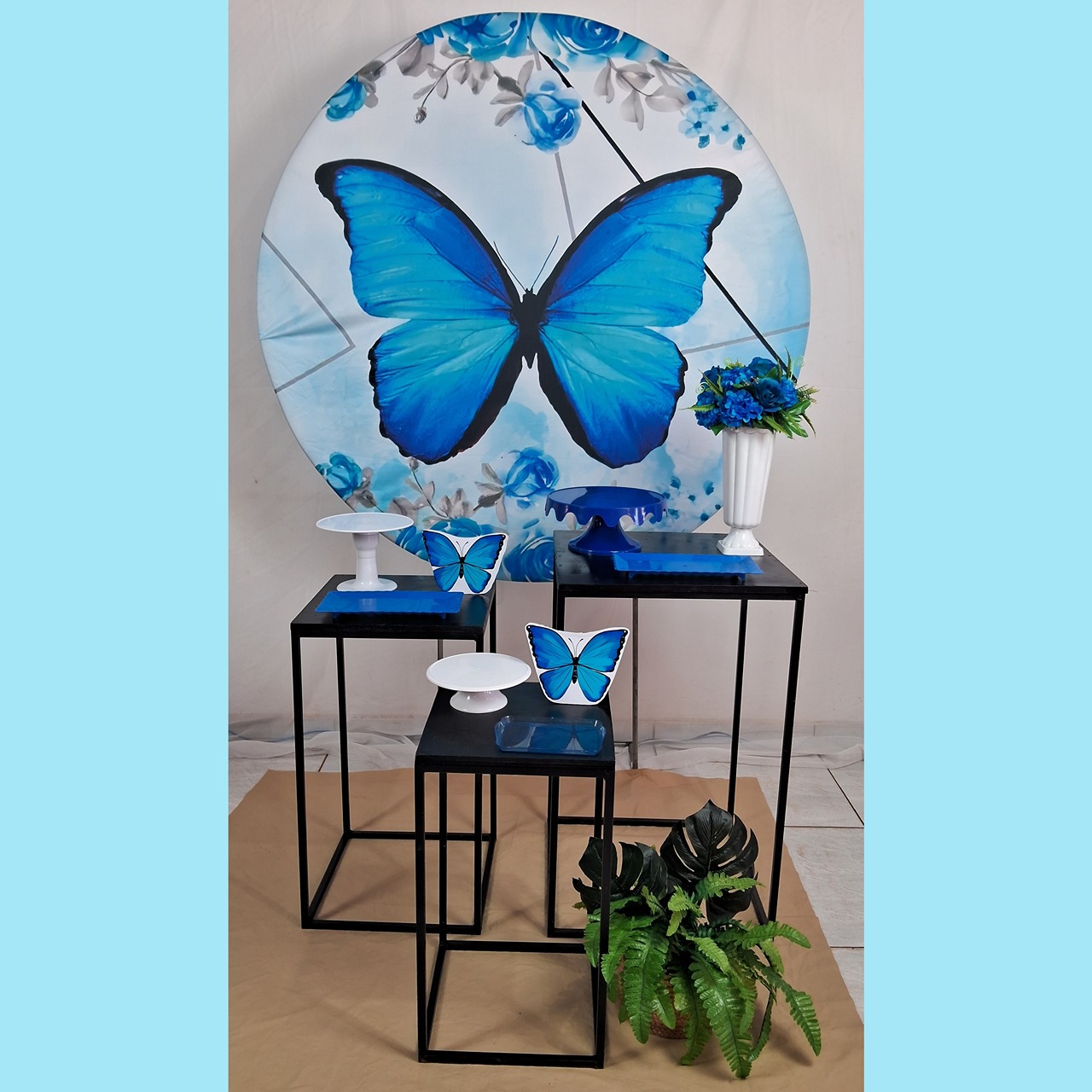 Borboleta 1 Azul Prata - gracypeguemonte